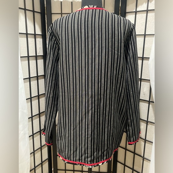 Koos of Course BLACK STRIPE, RED LINEN BLEND REVERSIBLE JACKET WOMEN SIZE M - Picture 7 of 13